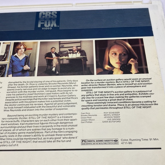 Still Of The Night, CBS FOX Video Disc - Picture 6 of 12